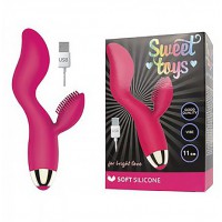 Вибромассажёр Sweet Toys USB, 10 режимов, силикон, ярко-розовый, 15 см